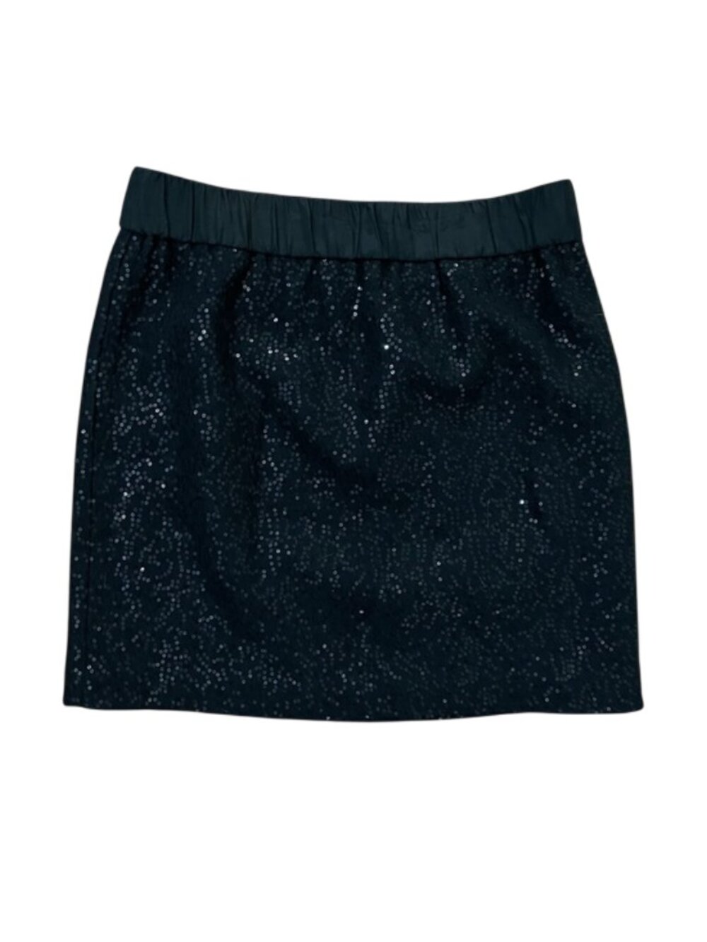 NWT Ann Taylor LOFT Black Sequin Mini Skirt Wool Blend Women's Size S 265167